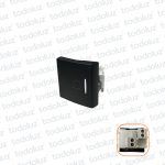 Mod. Pulsador 36mm (1.1/2mod) Timbre 10A 250V Negro Ek