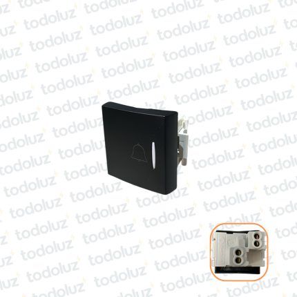 Mod. Pulsador 36mm (1.1/2mod) Timbre 10A 250V Negro Ek