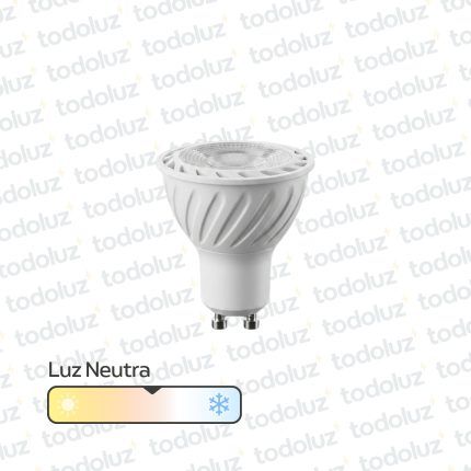 Lamp. Led Dicroica MR16 6W 540lm 40° GU10 Luz Neutra 4000°k 220Vac