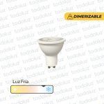 Lamp. Led Dimerizable Dicroica MR16 7W 500lm 38° GU10 Luz Fria 6500°k 220Vac