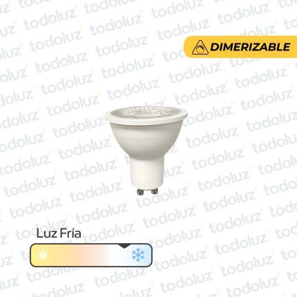 Lamp. Led Dimerizable Dicroica MR16 7W 500lm 38° GU10 Luz Fria 6500°k 220Vac