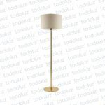 Luminaria de Pie 145cm Dorado Pantalla Circular Blanco Crudo (56.131)