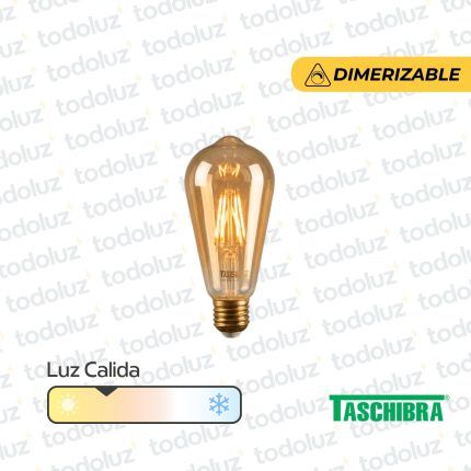Lamp. Led Filamento Vintage Ambar ST64 4W Dimerizable E27 220V Calido (Liquidacion)