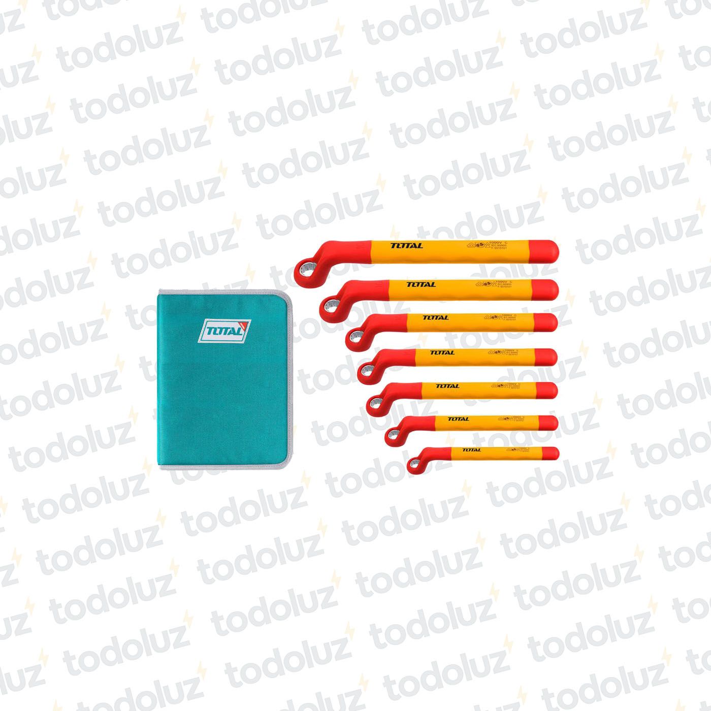 10019-interno-497f01af83a14810a4efddf2e27ede9f.jpeg Kit Llave de Anillo (8-10-12-13-14-17-19mm) 1000V c/ Estuche Total (Liquidacion)