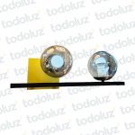 Aplique B. Dorado Barra Lineal Negro Doble Esfera Vd. Fume 2*E27 (50.464)(Liquidacion)