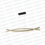 Colgante Lineal Curvo Triple Led Incorp. Efecto Diamante Acabado Negro 40W 3000°K (54.1155)