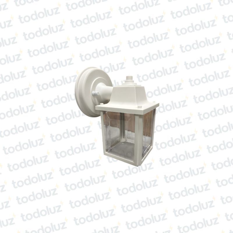 Farol p/ Pared Blanco Estilo Vintage Mini Ventana 4C Transp. 1*E27 (55.088)