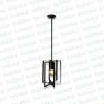 Colgante Vintage Cilindrico con Laminas Rectas Negro 1*E27 (54.1131)