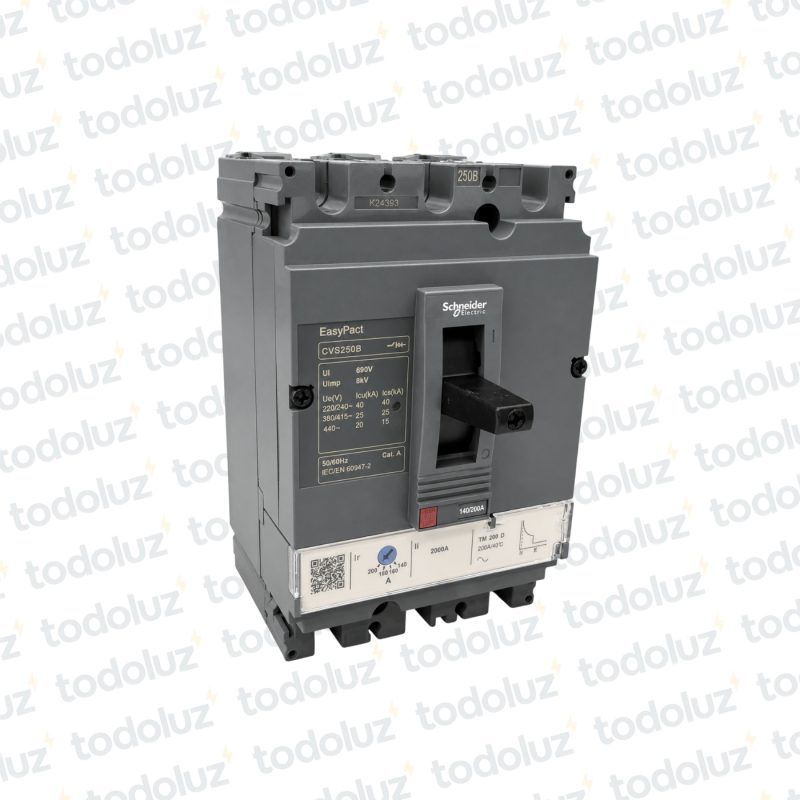 Interruptor Automatico en Caja Moldeada Regulable 3P 200A 25ka 380Vac Schneider