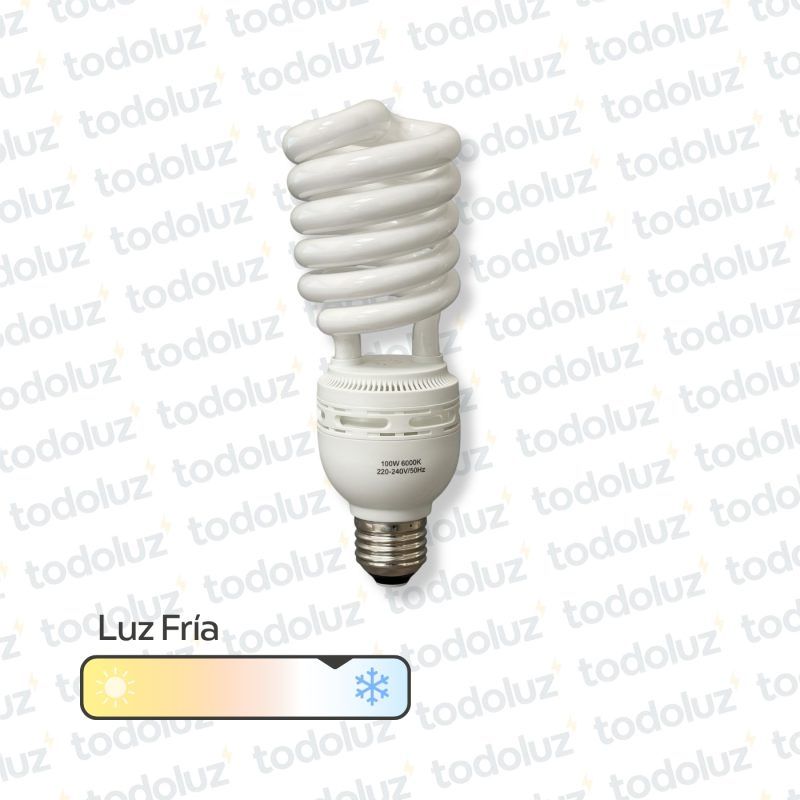 Lamp. CFL Bajo Consumo Espiral 105W 6600lm E40 Luz Fria 6500°k 220Vac