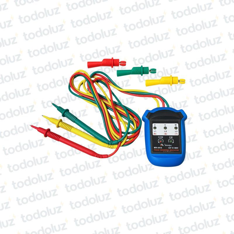 Indicador de Secuencia de Fase Digital (Tension 180/480Vac)(Cat.III/480V) Minipa