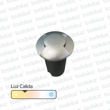 Spot Emb. p/ Piso Redondo Platil 2 Visor 1W IP67 Luz Calida 3000°k 220Vac (52.220)