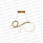 Colgante Led Incorp. Ondulado c/ Bucles Acabado Dorado 30W Luz Calida 3000°k (54.1160)