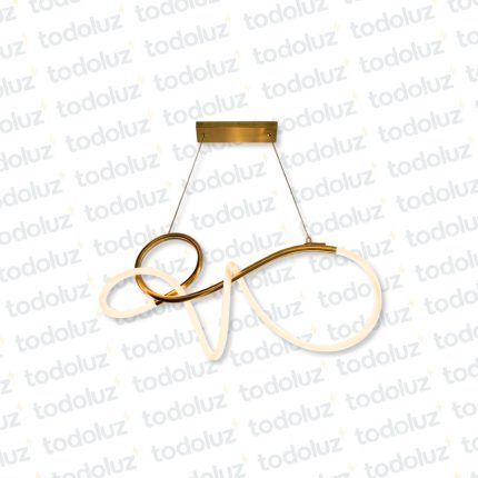 Colgante Led Incorp. Ondulado c/ Bucles Acabado Dorado 30W Luz Calida 3000°k (54.1160)