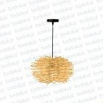 Colgante Oval Simil Ratan Det. Madera Superpuesto 1*E27 (54.981)