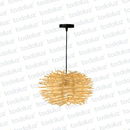Colgante Oval Simil Ratan Det. Madera Superpuesto 1*E27 (54.981)