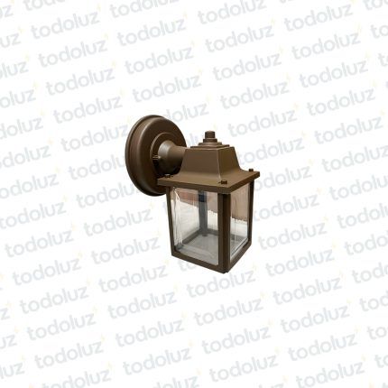 Farol p/ Pared Marron Estilo Vintage Mini Ventana 4C Transp. 1*E27 (55.086)