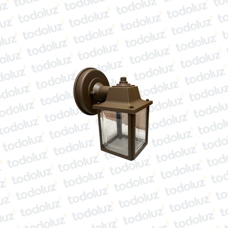 Farol p/ Pared Marron Estilo Vintage Mini Ventana 4C Transp. 1*E27 (55.086)