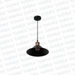 Colgante Cono Abierto Borde Expandido Negro Portalamp. ext. Rose cobrizo 1*E27 (54.1135)