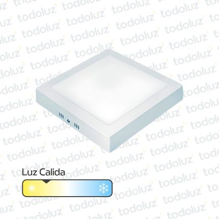 Panel Led Cuadrado p/ Adosar 24W Luz Calida 3000°k Taschibra