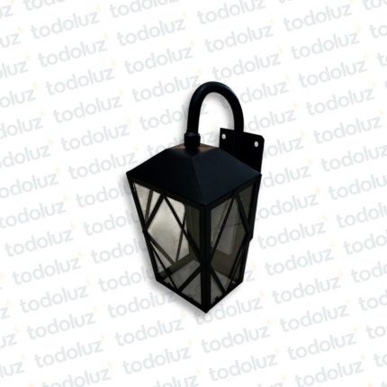 Farol p/ Pared Negro Estilo Colonial Det. Rombo Ventana 3C V. Transp. c/ Brazo 1*E27 320mm (55.063)