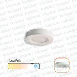Spot Led Redondo Embutir/Adosar Borde Blanco 2W Luz Fria 6500°k