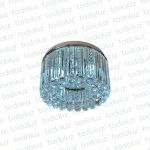 Plafon Circular Cromado B. Espejada Barras c/Esferas Cristal 6*E14 (51.162) (Liquidacion)
