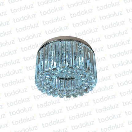 Plafon Circular Cromado B. Espejada Barras c/Esferas Cristal 6*E14 (51.162) (Liquidacion)