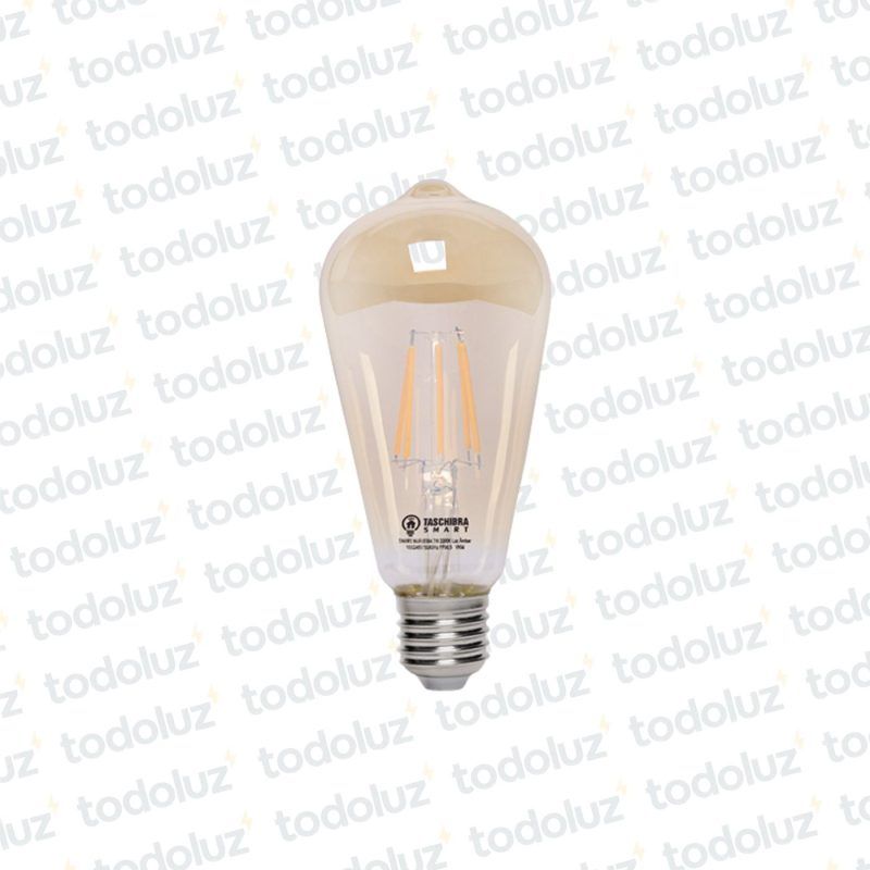 Lamp. Led Smart Filamento ST64 7W E27 Luz Calida 2200°k 220Vac Taschibra