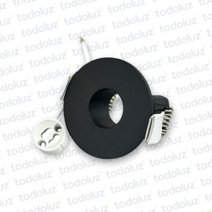 Spot Embutir Redondo Plano Fijo Negro p/ Lamp. MR11 1*GU10
