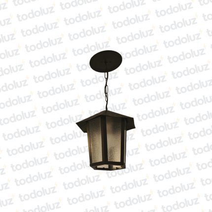 Farol Colgante Negro Estilo Colonial Ventana 6C Vd. Esmerilado 1*E27 (55.080)