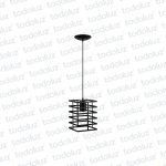 Colgante Cuadrado Rejilla de Laminas Rectas Negro 1*E27 (54.138.NG)