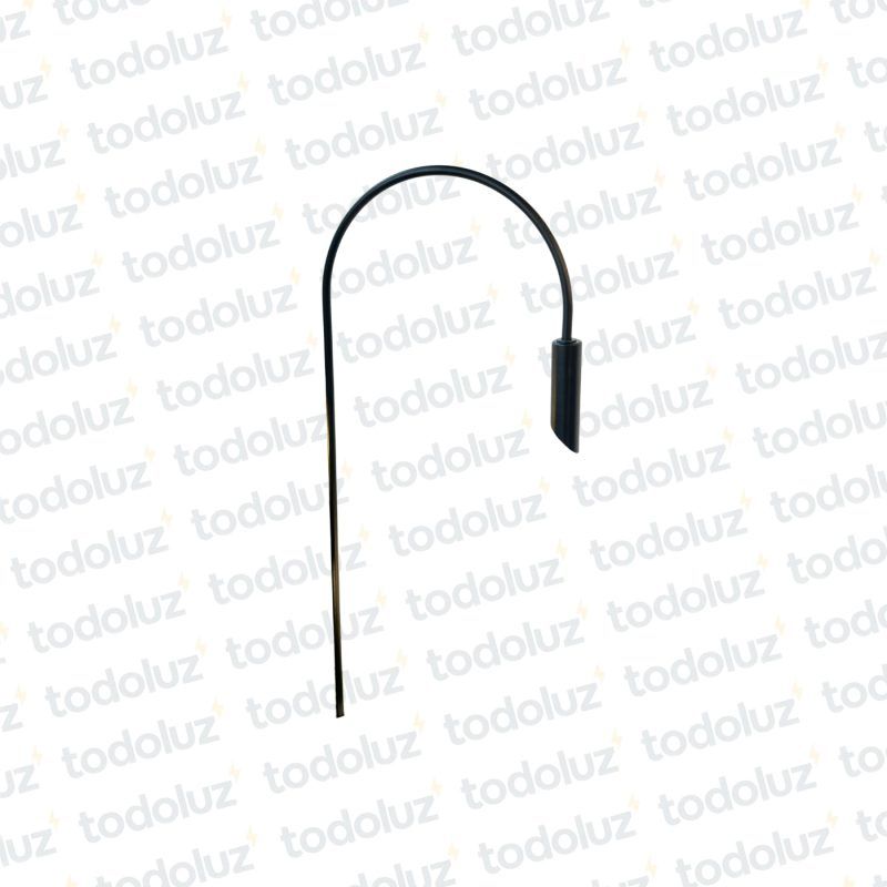 Poste Negro Luz Indirecta p/ Lampara MR11 c/ Poste Curvo 1*GU10 1200mm (58.034)