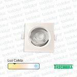 Spot Led Cuadrado Movil p/ Embutir Borde Blanco 5W Luz Calida 3000°k