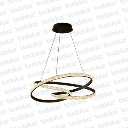 Colgante Aros Entrelazados Led Incorp. Efecto Diamante Acabado Negro 60W Luz Calida 3000°k (54.1156)