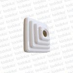 Portalampara E27 c/ Base Cuadrada Piramidal Plastico Blanco