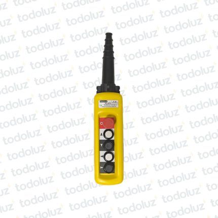 Pulsador Botonera Colgante 4 Posiciones + Pulsador Emergencia IP65 10A 400Vac
