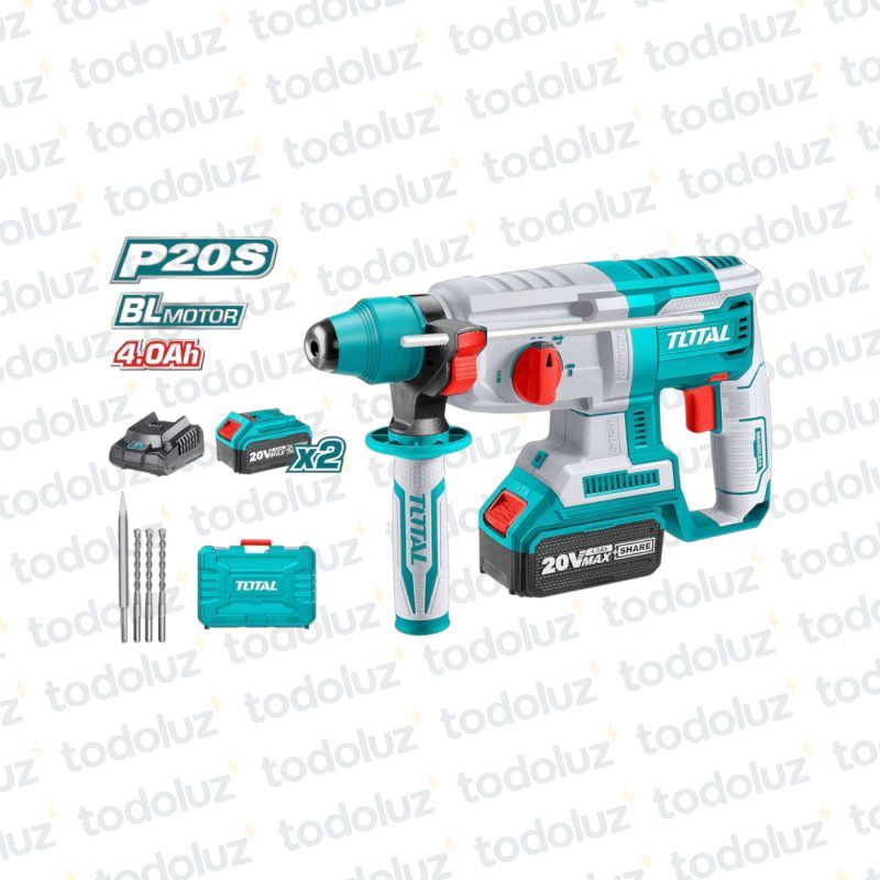 Rotomartillo SDS+ 26mm 20V en Maletin (2 Bateria 4.0Ah + 1 Cargador) Industrial Total (Promo Especial)