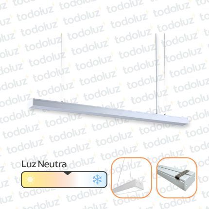 Perfil Colgante/Adosar Led Borde Blanco 1185x70x40mm 36W 3150lm Luz Neutra 4000°k 220Vac (54.1070)