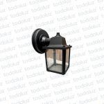 Farol p/ Pared Negro Estilo Vintage Mini Ventana 4C Transp. 1*E27 (55.085)