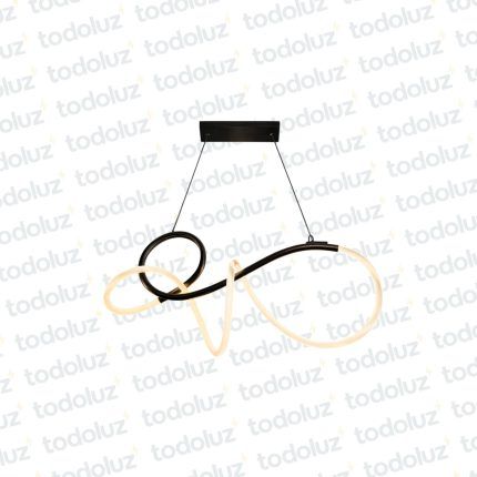 Colgante Led Incorp. Ondulado c/ Bucles Acabado Negro 30W Luz Calida 3000°k (54.1160)