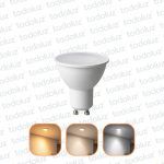 Lamp. Led Dicroica MR16 5W 245lm 120° GU10 3Tonos Luz Fria/Neutra/Calida 220Vac