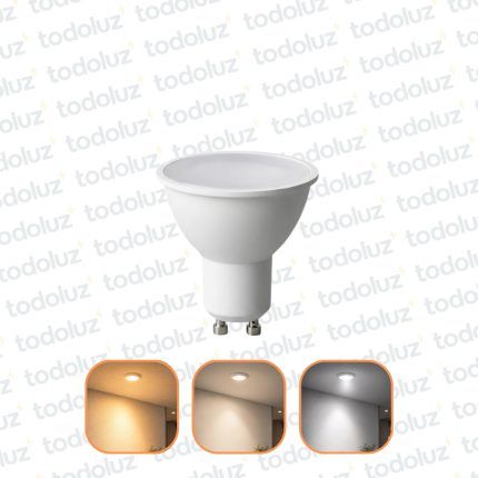 Lamp. Led Dicroica MR16 5W 245lm 120° GU10 3Tonos Luz Fria/Neutra/Calida 220Vac