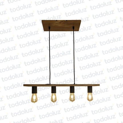 Colgante Barra Horizontal Metalico Marron/Negro 4*E27 (54.954)