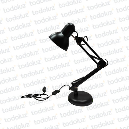 Luminaria de Mesa Articulable 600mm B. Red. Negro T. Negro 1*E27 (56.123)