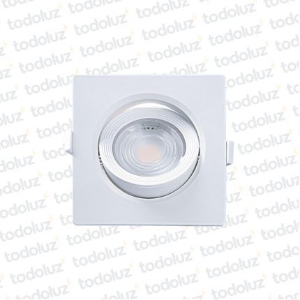 Spot Led Cuadrado Movil p/ Embutir Borde Blanco 7W Luz Fria 6500°k