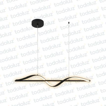 Colgante Barra Horizontal Led Incorp. Ondulado Acabado Negro 20W 3000°K (54.1158)
