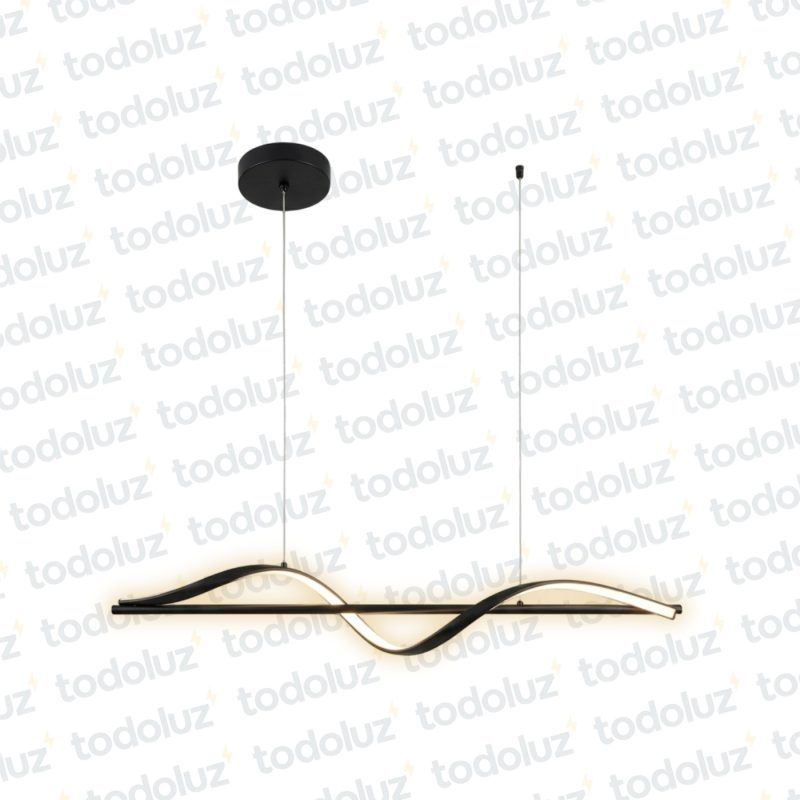 Colgante Barra Horizontal Led Incorp. Ondulado Acabado Negro 20W 3000°K (54.1158)