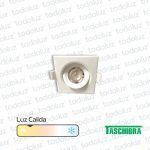 Spot Led Cuadrado Movil p/ Embutir Borde Blanco 3W Luz Calida 3000°k