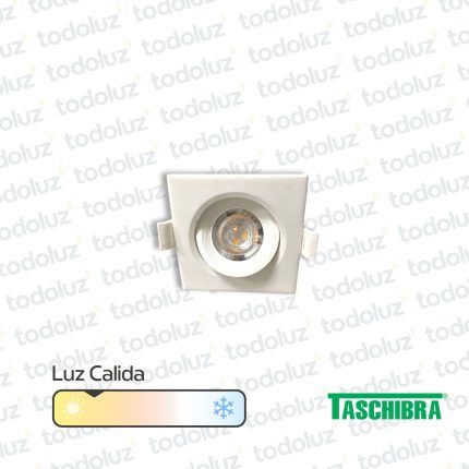 Spot Led Cuadrado Movil p/ Embutir Borde Blanco 3W Luz Calida 3000°k
